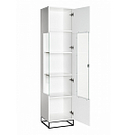 Шкаф-витрина белая с полками и стеклянной дверью Strict Lines варинант исполнения - 2 | Loft Concept в Нижнем Новгороде