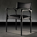 Стул дизайнерский с плетеным сидением Kronos Dining Chair Black варинант исполнения - 3 | Loft Concept в Нижнем Новгороде