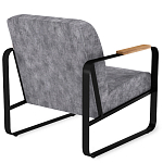 Кресло серый велюр с жесткими подлокотниками на полозьях Ashton варинант исполнения - 3 | Loft Concept в Нижнем Новгороде