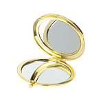 Зеркало карманное складное круглое из натурального камня Малахит с Хризоколлой в подарочной упаковке Gold Stone Mirrors варинант исполнения - 3 | Loft Concept в Нижнем Новгороде