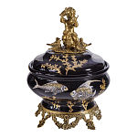 Шкатулка черного цвета с бронзовым ангелом Eden Garden варинант исполнения - 1 | Loft Concept в Нижнем Новгороде