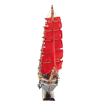 Декоративная модель деревянного парусника с красными парусами в подарочной упаковке With The low варинант исполнения - 2 | Loft Concept в Нижнем Новгороде