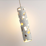 Подвесной светильник с цилиндрическим белым бетонным плафоном Terrazzo Light варинант исполнения - 5 | Loft Concept в Нижнем Новгороде