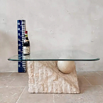 Дизайнерский журнальный стол в виде раковины с жемчужиной под прозрачной столешницей Fahin варинант исполнения - 3 | Loft Concept в Нижнем Новгороде