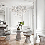 Люстра подвесная с прозрачными стеклянными подвесками в форме капель Диаметр 100 см Droplet Chandelier варинант исполнения - 21 | Loft Concept в Нижнем Новгороде