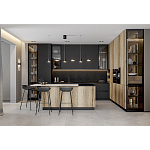 Черный матовый кухонный гарнитур с фасадом под дерево Axelle Kitchen Set варинант исполнения - 3 | Loft Concept в Нижнем Новгороде