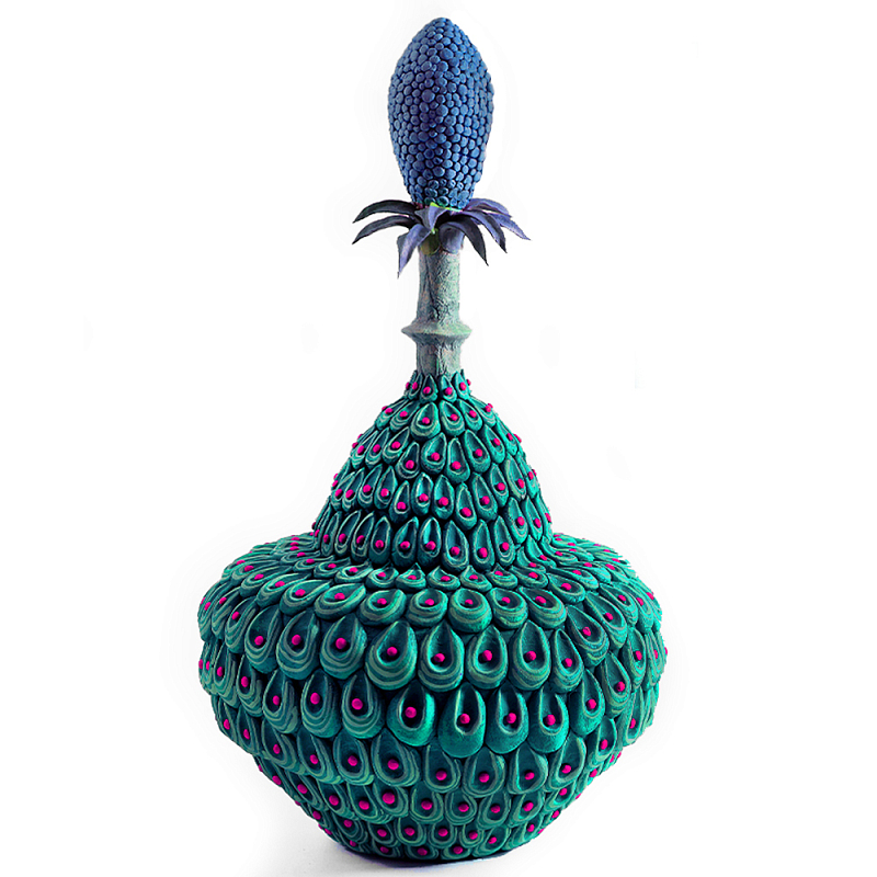 Статуэтка экзотический цветок Exotic Tropical Flower Зеленый Синий Розовый в Нижнем Новгороде | Loft Concept 
