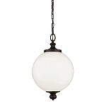 Подвесной светильник с белым стеклянным плафоном в форме шара на цепи Feiss варинант исполнения - 1 | Loft Concept в Нижнем Новгороде