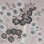 Обои ручная роспись Anemones in Light Dusk colourway on Lilac Hint slub silk варинант исполнения - 2 | Loft Concept в Нижнем Новгороде