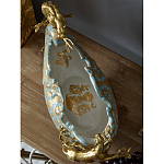 Чаша голубого цвета с оранментом и и бронзовыми фигурами леопардов Eden Garden варинант исполнения - 9 | Loft Concept в Нижнем Новгороде