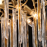 Люстра подвесная золотого цвета с разветвленными ветвями и прозрачными стеклянными подвесками Droplet Chandelier варинант исполнения - 5 | Loft Concept в Нижнем Новгороде