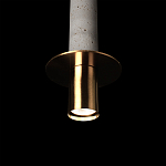 Подвесной светильник с узким цилиндрическим плафоном и золотым металлическим декором Concrete Pipe варинант исполнения - 16 | Loft Concept в Нижнем Новгороде