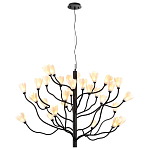 Люстра подвесная черного цвета с ветвями и белыми фарфоровыми цветами Floralis варинант исполнения - 11 | Loft Concept в Нижнем Новгороде