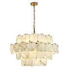 Люстра подвесная четырехъярусная с подвесками в форме дисков Cryptocrystalline Stone варинант исполнения - 8 | Loft Concept в Нижнем Новгороде