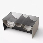 Дизайнерский журнальный стол с полукруглыми полками под столешницей Tiwoberoc варинант исполнения - 1 | Loft Concept в Нижнем Новгороде