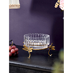 Чаша из прозрачного стекла на бронзовых ножках в виде стрекоз Eden Garden варинант исполнения - 2 | Loft Concept в Нижнем Новгороде