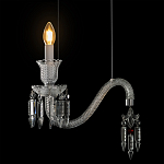 Подвесной светильник стеклянный в виде канделябра Curved Glass Chandelier варинант исполнения - 4 | Loft Concept в Нижнем Новгороде