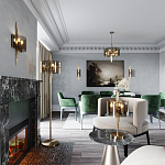 Бра с изогнутым плафоном на бронзовом основании с вертикальным декором из металлических трубок Sohne варинант исполнения - 2 | Loft Concept в Нижнем Новгороде