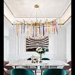 Люстра на подвесе с каркасом из металла и цветными подвесками из стекла Droplet Chandelier варинант исполнения - 4 | Loft Concept в Нижнем Новгороде