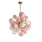Люстра розовые шары на золотом каркасе Pink Light Bubbles варинант исполнения - 1 | Loft Concept в Нижнем Новгороде