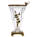 Ваза из прозрачного стекла с бронзовой вставкой в виде цветущей ветви Eden Garden porcelain and bronze варинант исполнения - 1 | Loft Concept в Нижнем Новгороде