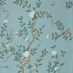 Обои ручная роспись Gustavian Garden Special Colourway on Duck Egg dyed silk варинант исполнения - 2 | Loft Concept в Нижнем Новгороде