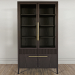 Витрина Primo со стеклянными фасадами и буфетом шпон Темный орех варинант исполнения - 2 | Loft Concept в Нижнем Новгороде