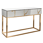 Консоль с ящиками зеркальная с золотым декором Gold Painted Mirror Console варинант исполнения - 1 | Loft Concept в Нижнем Новгороде