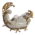 Чаша для фруктов из фарфора бронзовыми фигурками леопардов Eden Garden варинант исполнения - 2 | Loft Concept в Нижнем Новгороде