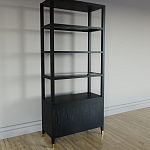 Стеллаж со стеклянными полками Elsa Dreams Black варинант исполнения - 6 | Loft Concept в Нижнем Новгороде