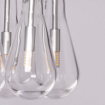 Люстра с 9-ю прозрачными плафонами из стекла в форме капли на прямоугольном потолочном основании цвета хром Lucid Rain  варинант исполнения - 8 | Loft Concept в Нижнем Новгороде