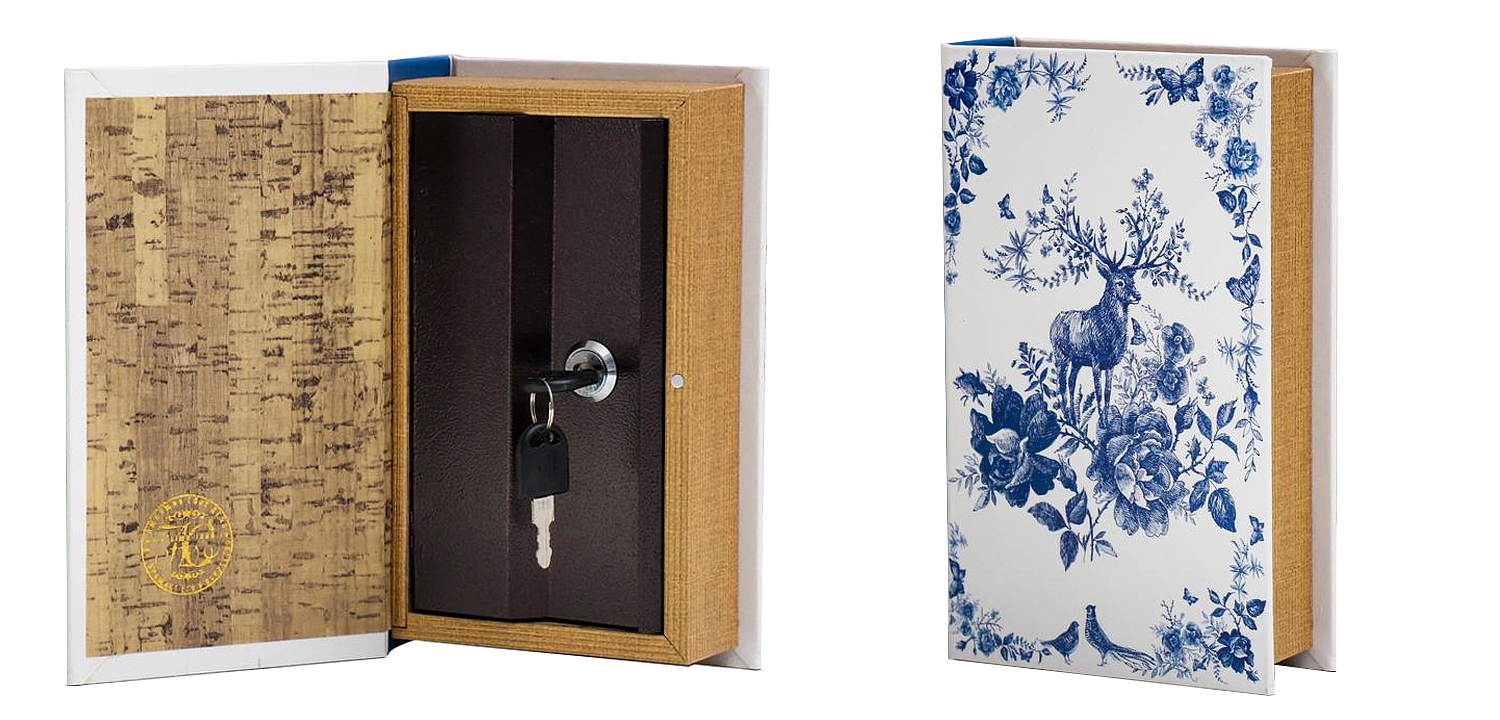 Шкатулка-книга с сейфом Deer and Blue Flowers Book Box Шкатулка-книга с сейфом Deer and Blue Flowers Book Box - Loft-Concept в Нижнем Новгороде