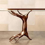 Обеденный стол с фигурным декором бронзового цвета Dichotomy racetrack варинант исполнения - 2 | Loft Concept в Нижнем Новгороде