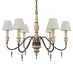 Люстра на металлическом основании с 6-ю белыми тканевыми абажурами Terrain варинант исполнения - 5 | Loft Concept в Нижнем Новгороде