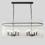 Люстра подвесная овальная со стеклянными прозрачными трубками и металлическим каркасом черного цвета Nembus варинант исполнения - 1 | Loft Concept в Нижнем Новгороде