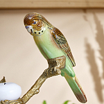 Подсвечник с двумя попугаями из фарфора на бронзовой ветке Eden Garden варинант исполнения - 3 | Loft Concept в Нижнем Новгороде