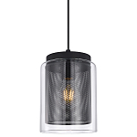 Подвесной светильник с сетчатым металлическим плафоном цилиндрической формы черный Metal Mesh варинант исполнения - 1 | Loft Concept в Нижнем Новгороде