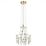 Люстра подвесная из металла с хрустальными подвесками прозрачного цвета Quasar 41 варинант исполнения - 5 | Loft Concept в Нижнем Новгороде