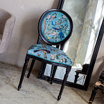 Стул из массива бука бирюзовый с изображением птиц в саду Turquoise Chinoiserie Bird Chair варинант исполнения - 5 | Loft Concept в Нижнем Новгороде