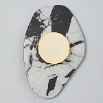 Бра с каменным черно-белым основанием и плафоном из стекла Shaw Marble Lighting варинант исполнения - 1 | Loft Concept в Нижнем Новгороде