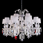 Люстра с 15-ю белыми текстильными абажурами и хрустальными подвесками Lustre Reverie варинант исполнения - 1 | Loft Concept в Нижнем Новгороде