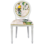 Стул светло-серый из натурального бука с изображением птиц и цветов Blooming Birds варинант исполнения - 1 | Loft Concept в Нижнем Новгороде