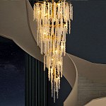 Люстра многоярусная с каркасом из металла и прозрачными подвесками FAIRYTREE Light варинант исполнения - 2 | Loft Concept в Нижнем Новгороде