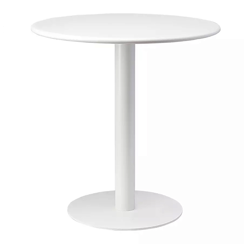 Обеденный стол белый с круглой столешницей White Laconic Table Белый в Нижнем Новгороде | Loft Concept 