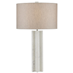 Настольная лампа мраморная с тканевым цилиндрическим абажуром Sharpened варинант исполнения - 3 | Loft Concept в Нижнем Новгороде