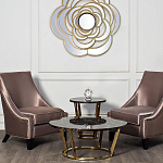 Стол журнальный коричневый на золотом основании Symphony of the Earth варинант исполнения - 2 | Loft Concept в Нижнем Новгороде