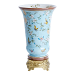 Ваза из голубого фарфора с бронзовыми элементами Blue Garden варинант исполнения - 2 | Loft Concept в Нижнем Новгороде