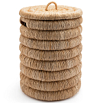 Плетеная корзина с крышкой из плетеного бананового дерева Zuwena Wicker Basket варинант исполнения - 1 | Loft Concept в Нижнем Новгороде