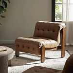 Кресло с деревянным каркасом и обивкой из кожи Medieval Furniture варинант исполнения - 2 | Loft Concept в Нижнем Новгороде