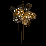 Люстра подвесная со стеклянными плафонами из дымчатого и золотистого с шестью вертикальными подвесками Gilded Mirage  варинант исполнения - 4 | Loft Concept в Нижнем Новгороде